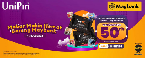 Top Up Game Favoritmu Pakai Maybank Makin Hemat dengan Bonus Voucher UniPin!